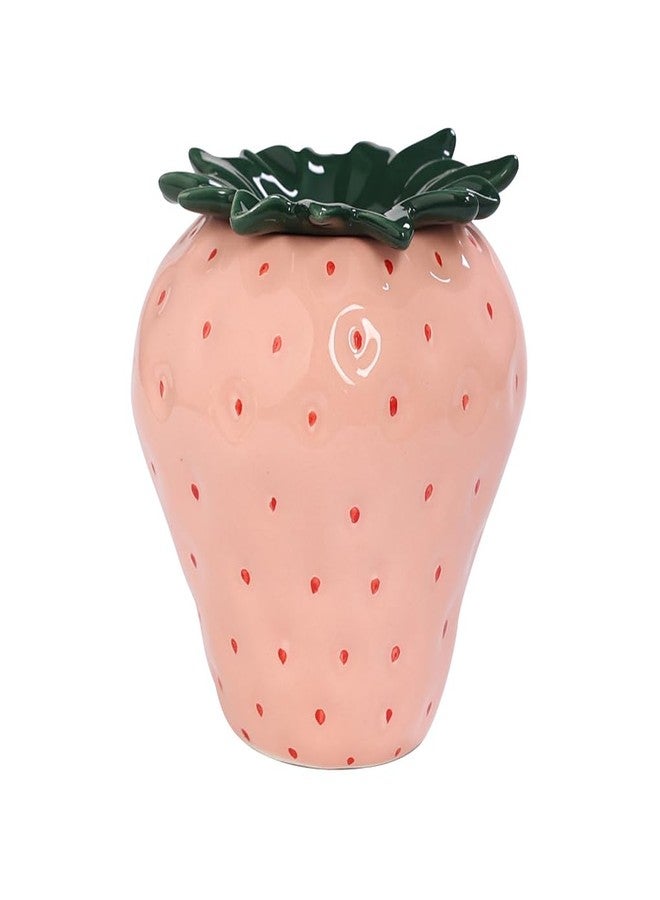WAIT FLY Strawberry Ceramic Ashtray for Indoor or Outdoor Use, Home Office Decor - Pink - Image 1
